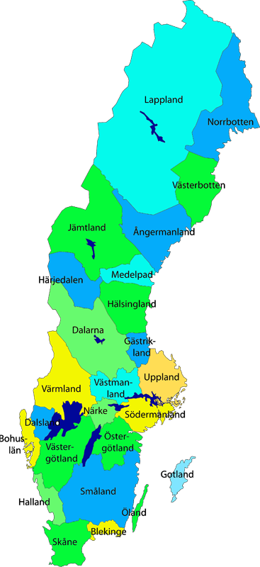 Übersicht Karte Kanutouren Schweden