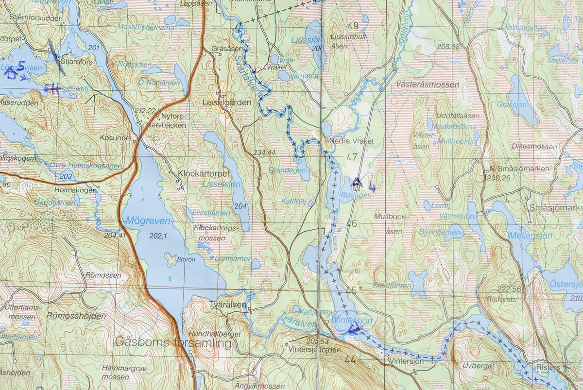 topografische karte kanutour